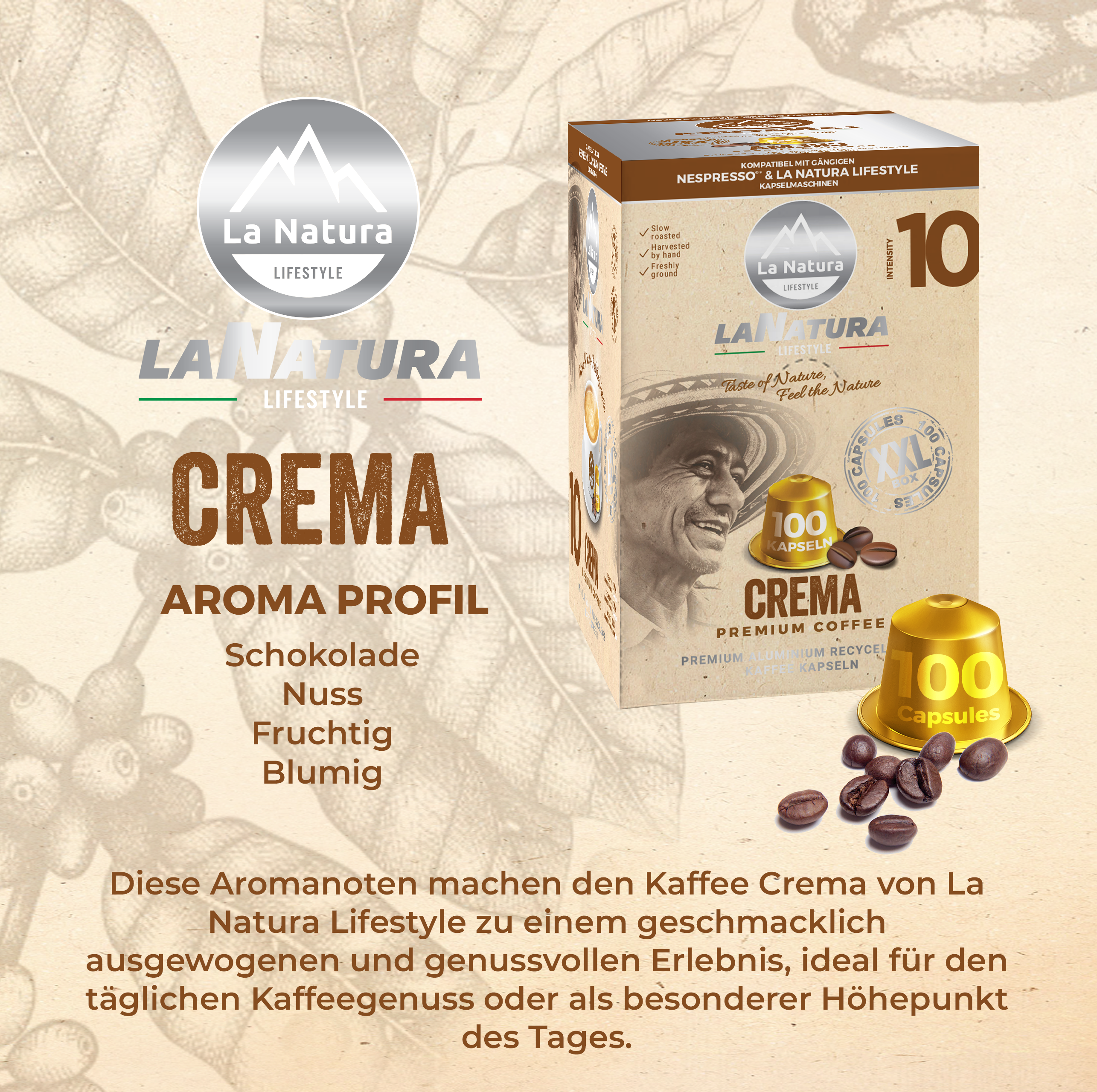 CREMA PREMIUM BOX 100 Kaffeekapseln