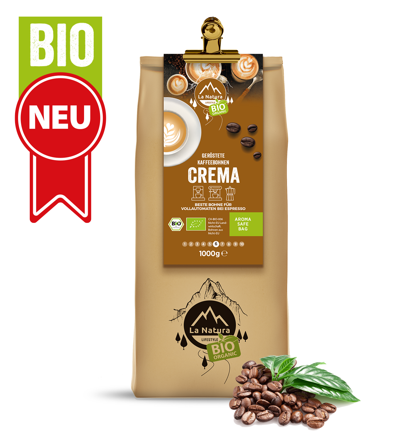 CREMA BIO beans coffee