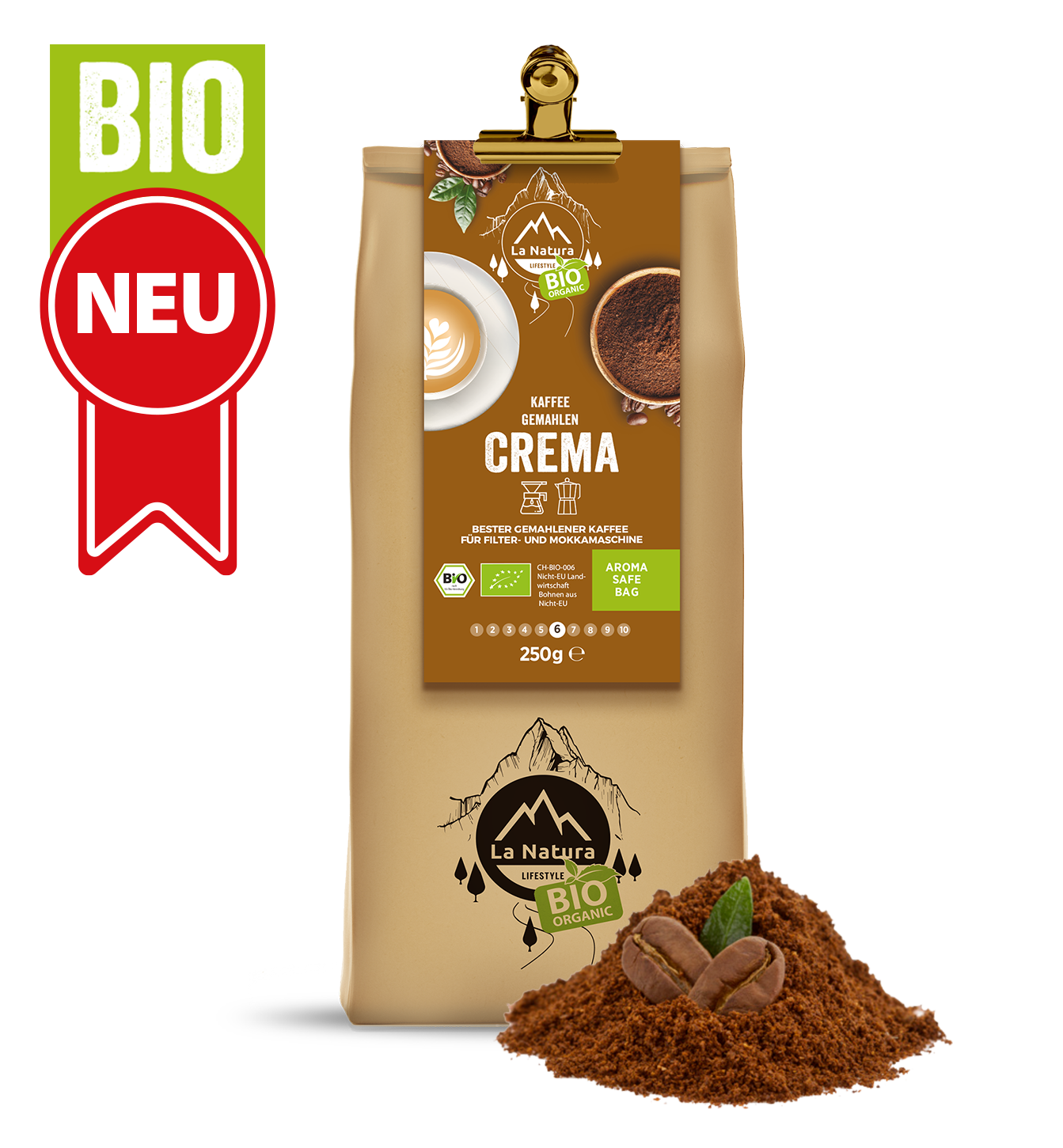 Crema BIO Kaffee gemahlen