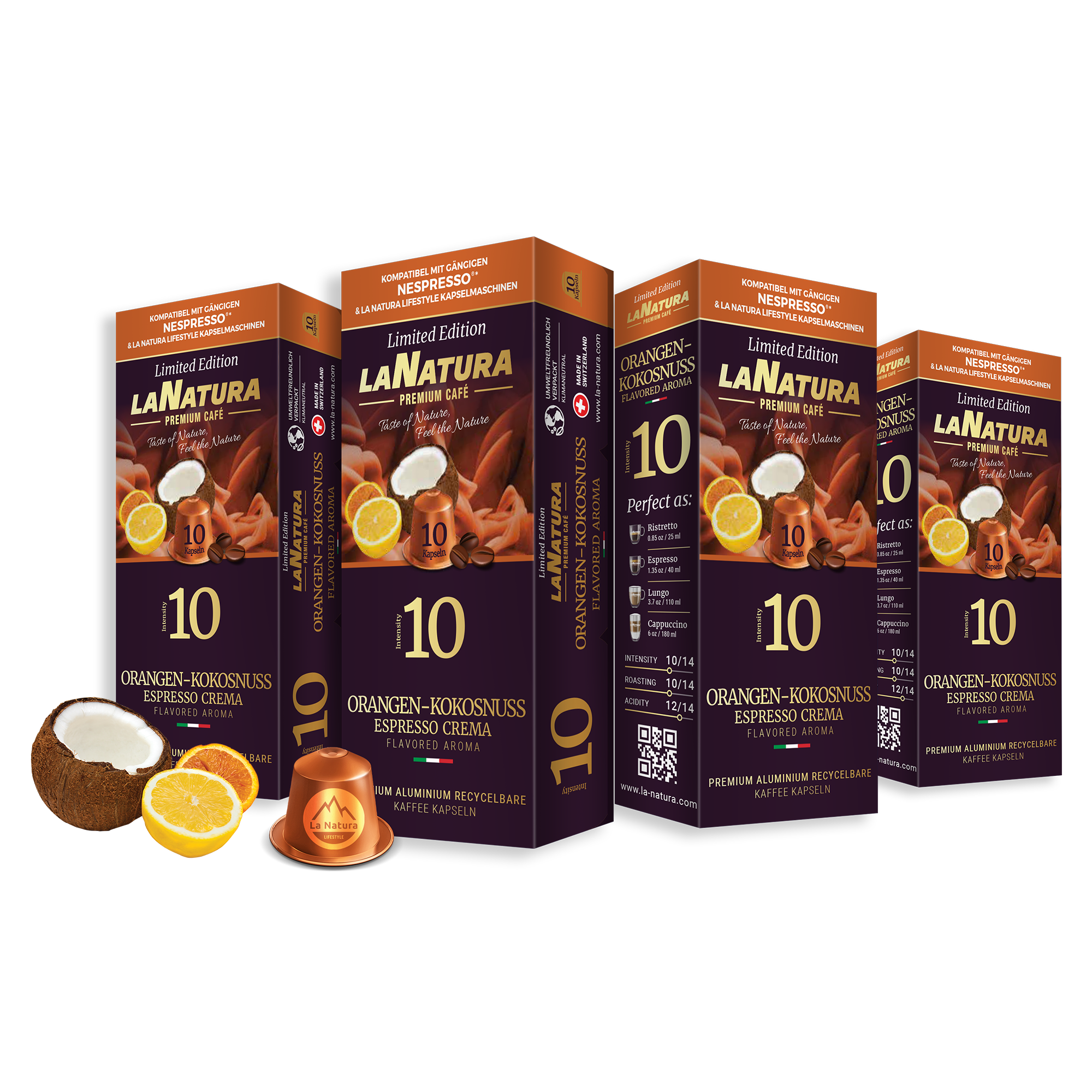 Orangen-Kokosnuss Crema Premium Kaffeekapseln