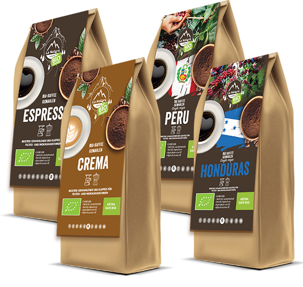 4x250g. BIO Kaffee gemahlen PROBIER BOX La Natura Lifestyle