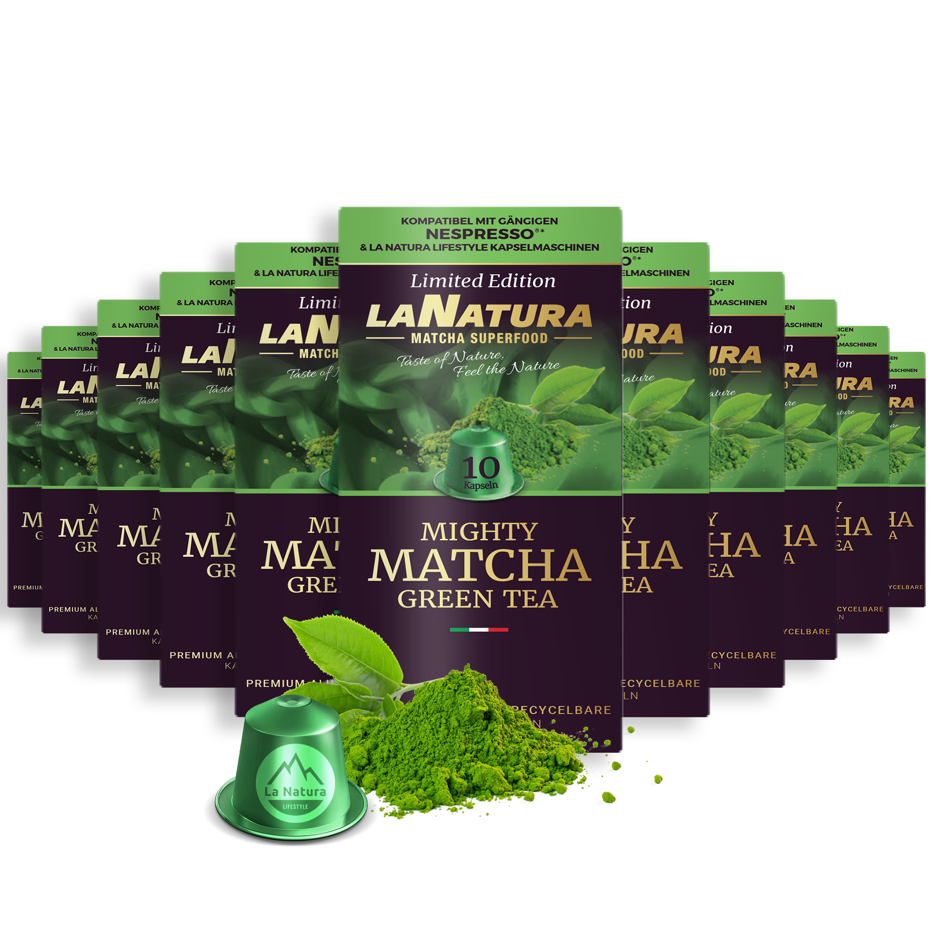 11er Pack Matcha Kapseln Nespresso kompatibel La Natura