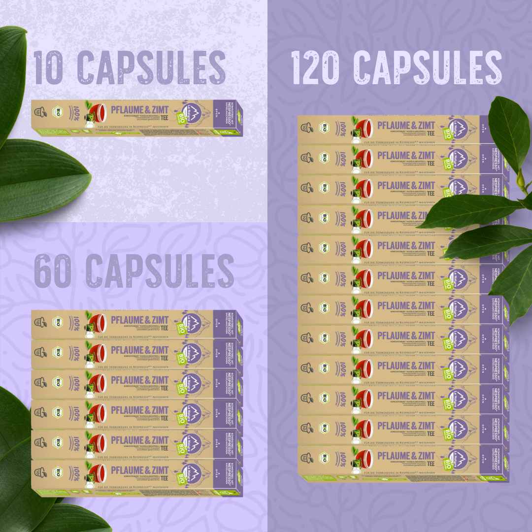 Capsules de Thé BIO Prune Cannelle La Natura