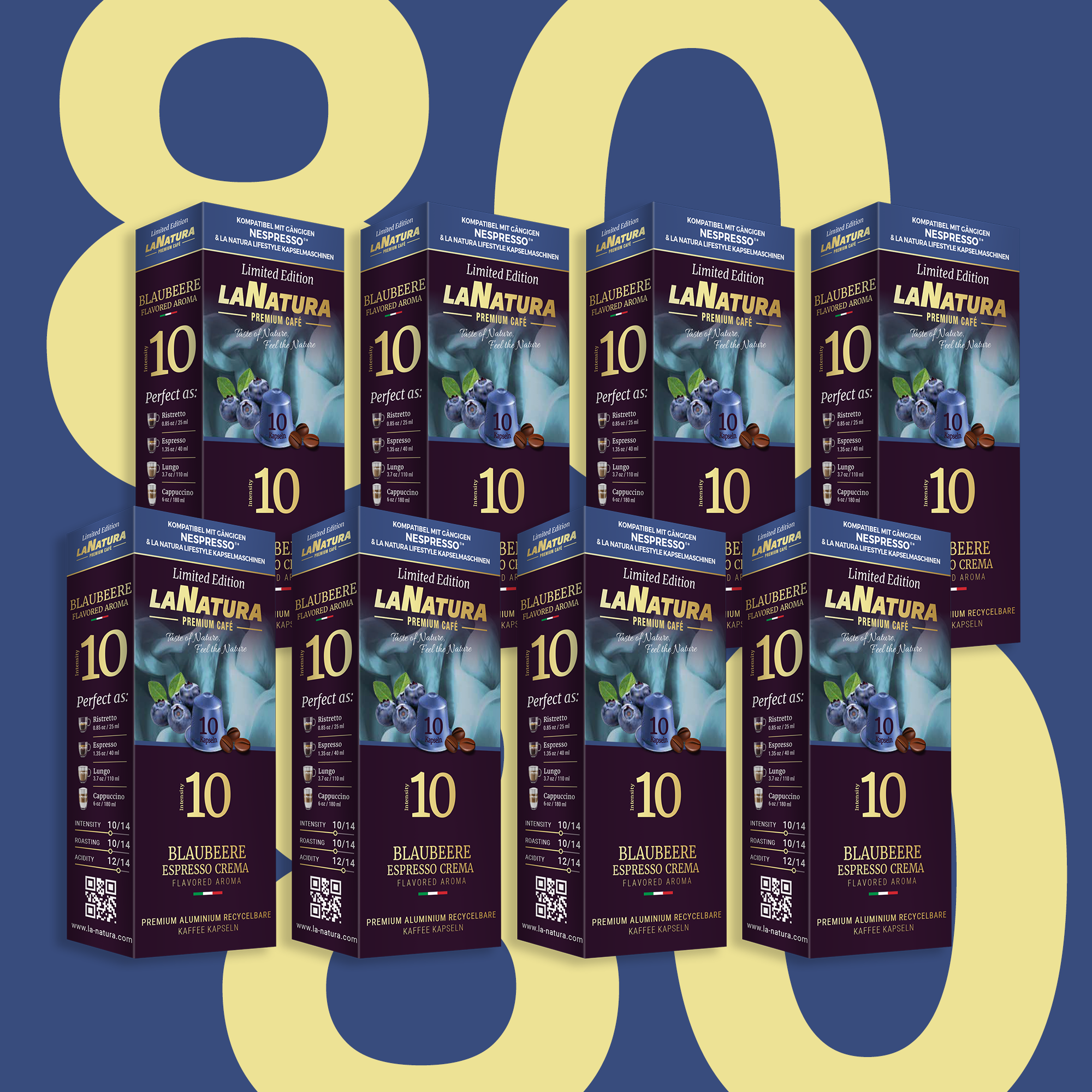 Blaubeere Espresso Crema Premium Kaffeekapseln