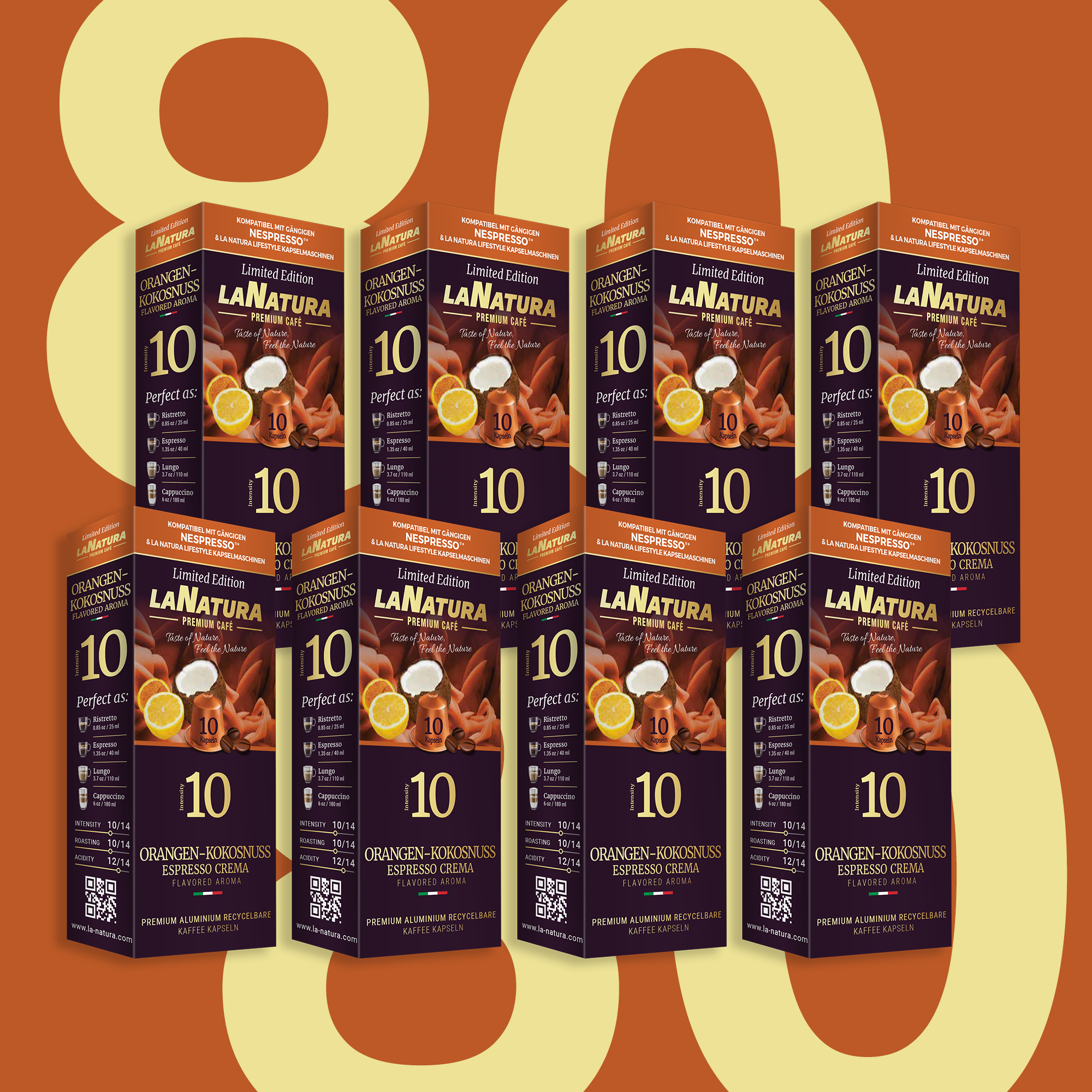 Orangen-Kokosnuss Crema Premium Kaffeekapseln