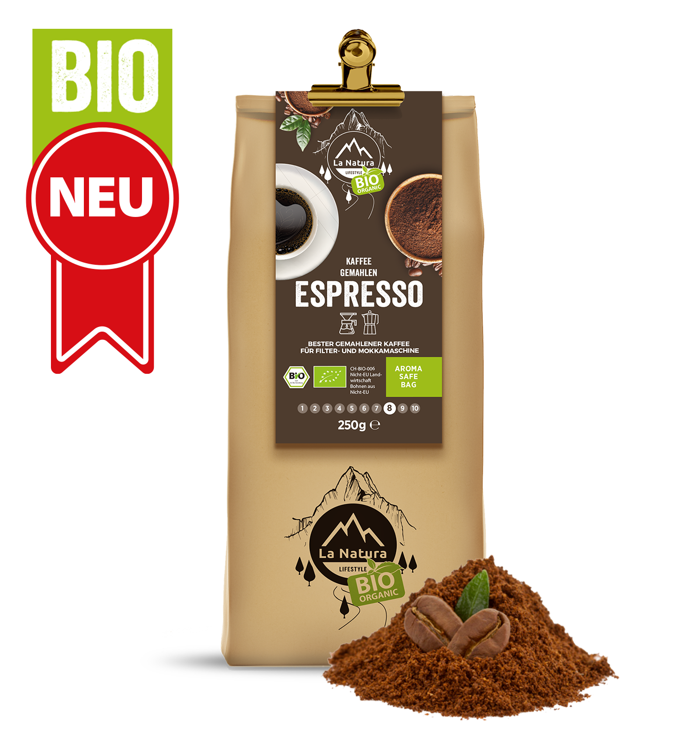 4x250g. ORGANIC ground coffee TRY BOX La Natura Lifestyle