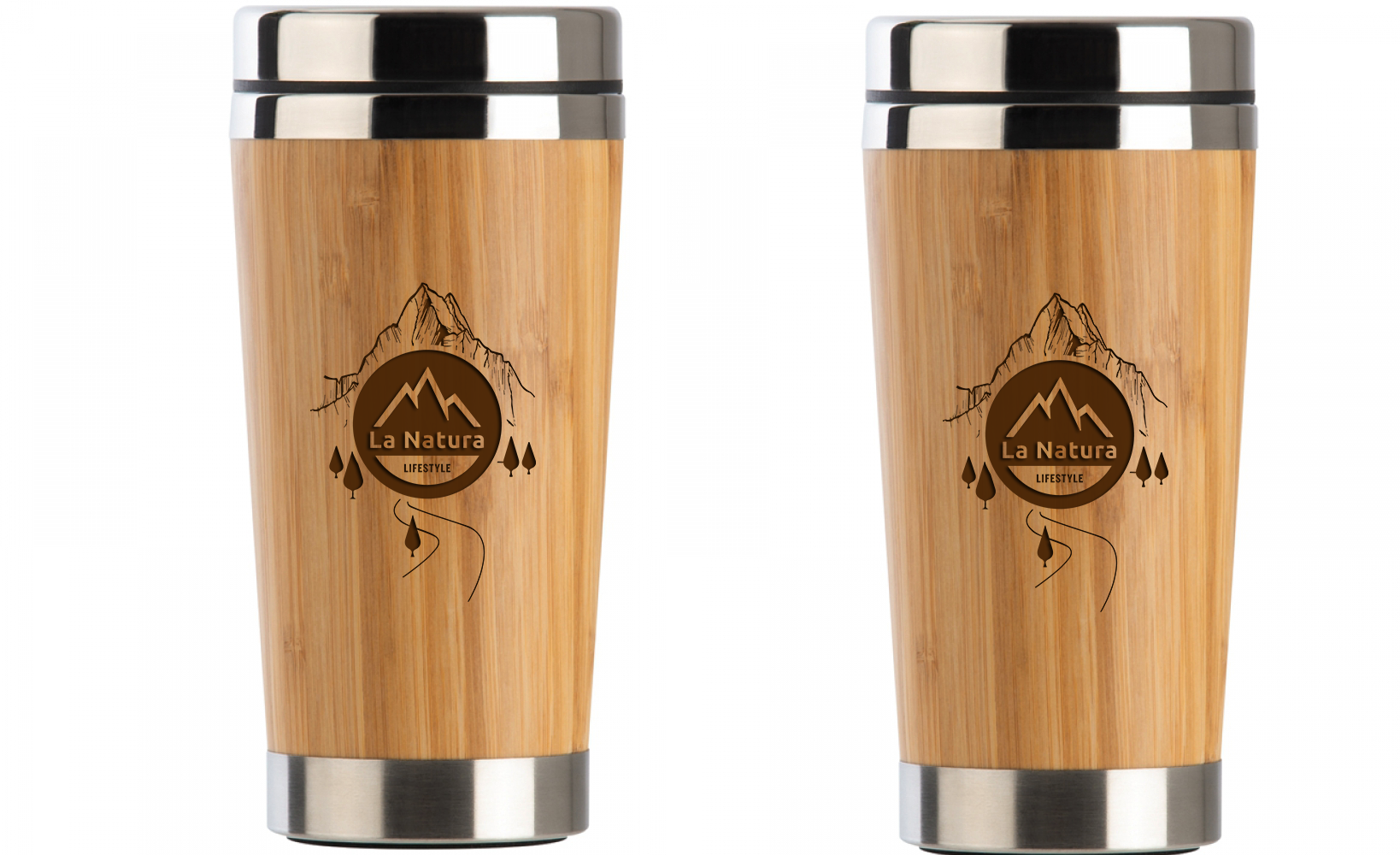 Coffee mug To-Go thermal mug made of bamboo and stainless steel 450ml