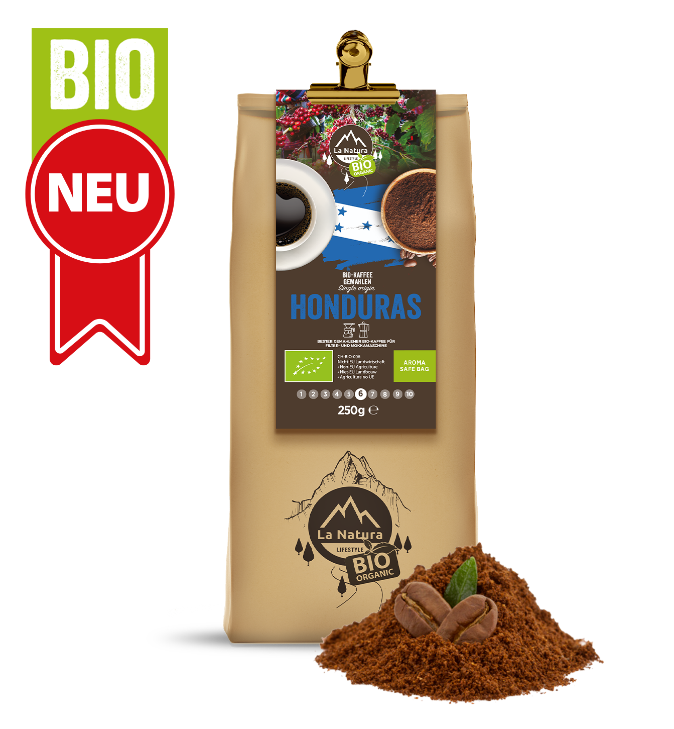 4x250g. BIO Kaffee gemahlen PROBIER BOX La Natura Lifestyle